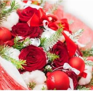 Bouquet Rouge et Blanc – Noël | Edition Artisanale 2025