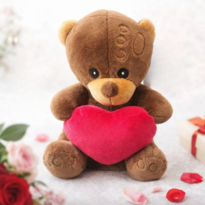 Ourson en Peluche Cœur Rouge