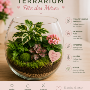 Terrarium Fête des Mères – Mini Hibiscus Variegata